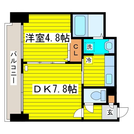 東区役所前駅 徒歩3分 4階の物件間取画像